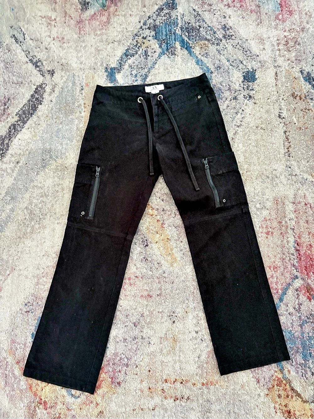 Armani Exchange Black Wide Leg Cargo Pants Like New size 4